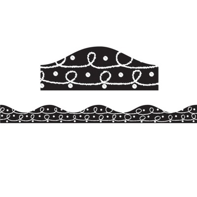 Ashley Productions Magnetic Border, Scribble Chalk Loops, 12' (Pack of 6)
