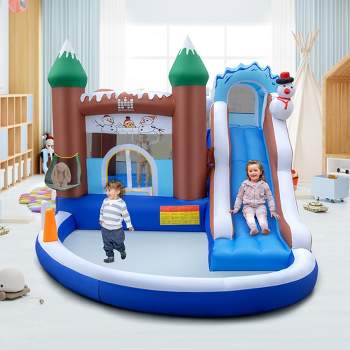Costway 6-in-1 Winter Theme Snowman Inflatable Castle Kids Bounce House without Blower