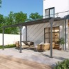 Whisen 14.76*9.22 FT Wall Gazebo, Sloped Design with Iron Frame & PC Roof, Ideal for Deck & Garden - Grey - 2 of 4