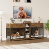 82" Wooden Dog Cage Crate Furniture TV Stand,Indoor Large Dog Kennel with 4 Drawers and Shelves for 2 dogs - 4 of 4