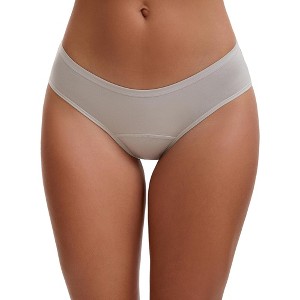 INSPIRE CHIC 3 Layers Period Leak Proof Briefs for Women's Cotton Mid-Waisted Elastic Waistband Underwear - 1 of 4