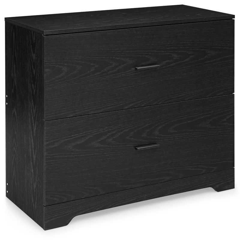 Costway 2-Drawer Lateral File Cabinet w/Adjustable Bars for Home Office Black, 1 of 11