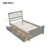 Twin size Platform Bed with Two Drawers White - 2 of 4