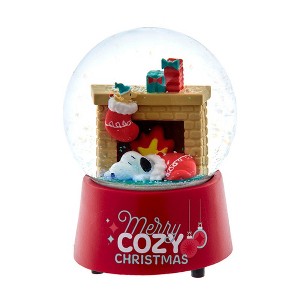 Kurt Adlers 100MM Snoopy Fireplace Musical Water Globe - 1 of 1