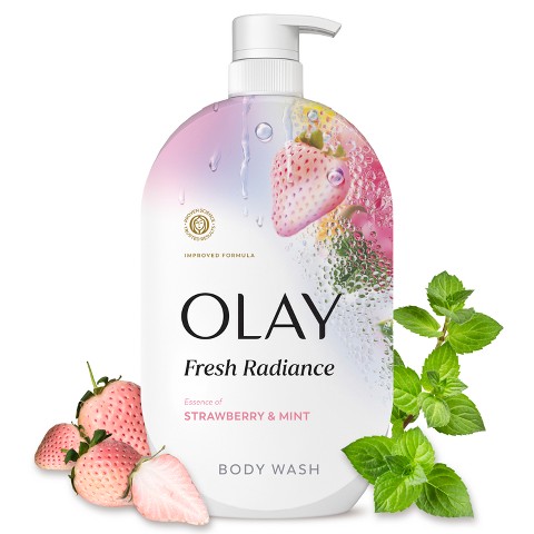 Гель для душа Olay Fresh Radiance, Strawberry and Mint, 35 fl oz, цвет: Мятный