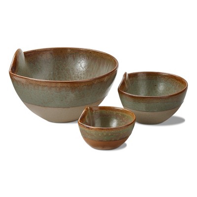 tagltd Rustic Reactive Glaze Bowl Set of 3