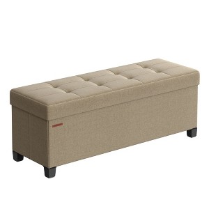 SONGMICS Folding Storage Ottoman Bench for Living Room and Bedroom, 15 x 43.3 x 15.7 Inches - 1 of 4