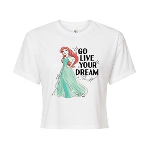 Women's - Disney - Go Live Your Dream Ariel Cropped Graphic T-Shirt - 1 of 4