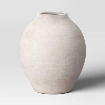 16 Faceted Ceramic Vase Taupe - Hearth & Hand with Magnolia