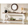HDZNVF 70.9in Vintage French Console Table - Extra Long Sofa Table Behind Couch w/ 2 Shelves, White & Brown - 2 of 4