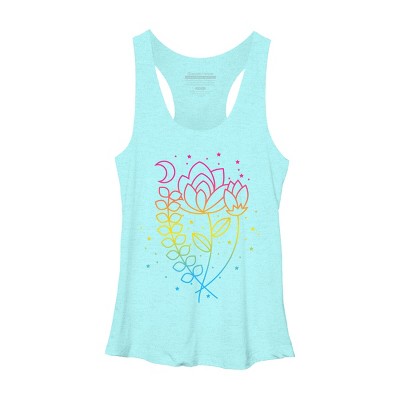 Design By CoolAnimalCo Humans Floral Pride Flag Boho Lotus By CoolAnimalCo Racerback Tank Top