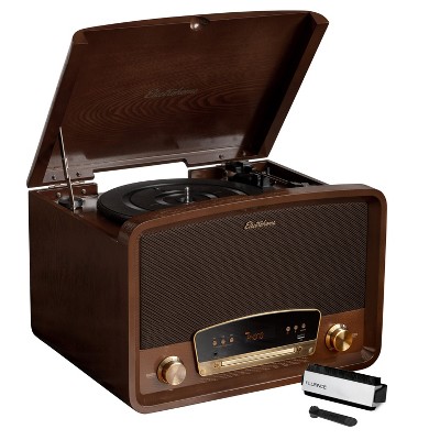 Chaine hifi tourne disque vintage bluetooth usb cassette fm cd marron -  Conforama