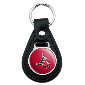 University of Wisconsin River Falls Primary Logo Black Leather Keychain - 1 of 4