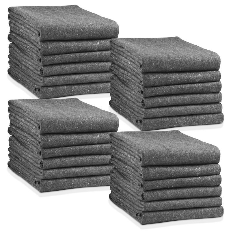 Sure-Max Moving & Packing Blankets - Economy - 72" x 54" - Professional Textile Skin Shipping Furniture Pads Black, 1 of 5