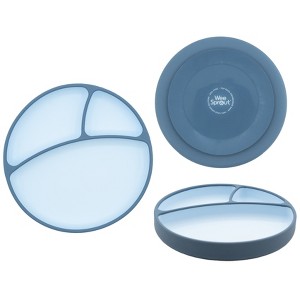 WeeSprout Silicone Suction Plate - Two-Tone Baby Plate with Suction Cup - Sectioned Divided Dish for Kids, Infants, Toddlers - 1 of 4