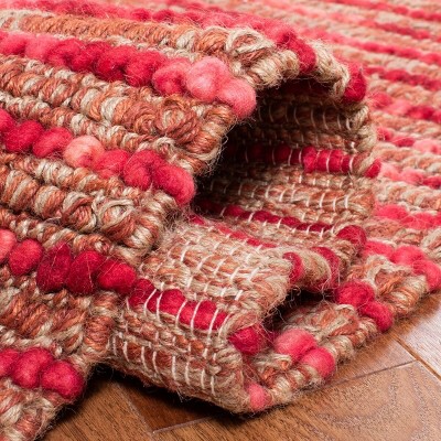 Hand-Knotted Red and Multicolor Wool Rectangular Area Rug, 8' x 10'
