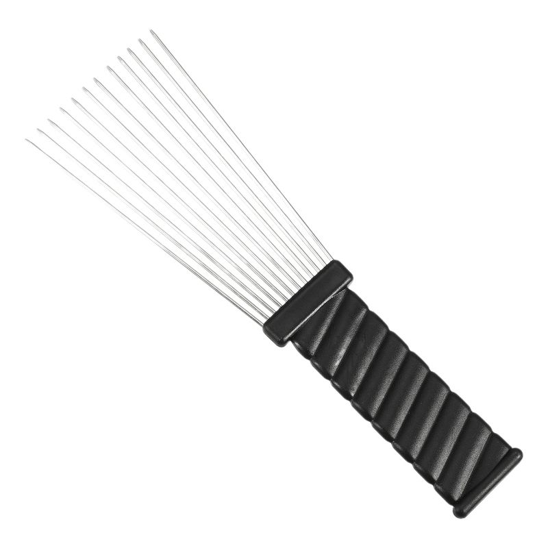 Unique Bargains Women's Metal Hair Pick Afro Comb Hairdressing Styling Tool 9.05"x2.75" Black 2Pcs, 5 of 7