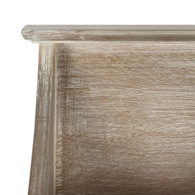 Darcey Gray Wood Hanging Storage Wall Rack with Double Hooks