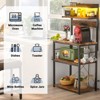 Aheaplus Kitchen Storage Rack with Power Outlet, Coffee Bar Station with LED Lights, Bakers Rack with 6 S-Shaped Hooks - 4 of 4