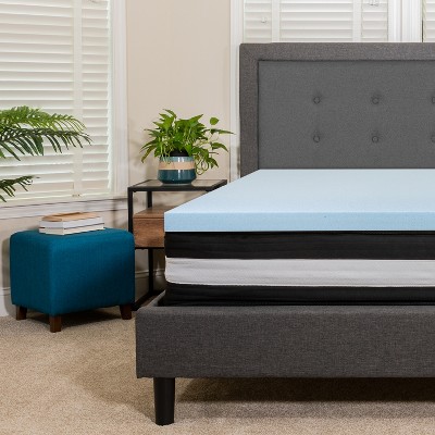 Flash Furniture Capri Comfortable Sleep 12 Inch CertiPUR-US Certified Foam Pocket Spring Mattress & 3 inch Gel Memory Foam Topper Bundle