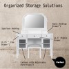 VYNXARIA 44.4" Makeup Vanity Desk with Large Adjustable Mirror,Dressing Table Set with Drawer&Cabinet,Space-Saving Beauty Station for Bedroom,White - 4 of 4