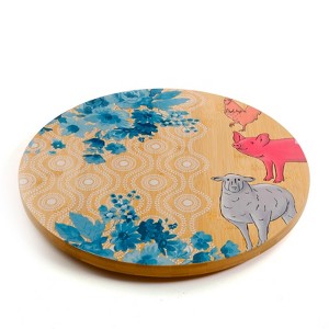 Gibson Urban Market Life on the Farm 13 Inch Bamboo Lazy Susan Turntable - 1 of 4