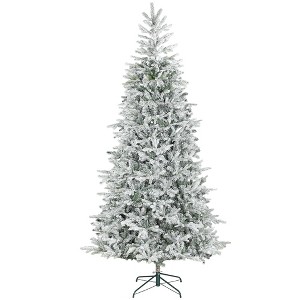 Whisen 7.5FT Snow Christmas Tree with 1762 Dense Snow-Flocked Branches, Flame-Retardant, Stable Metal Stand - 1 of 4