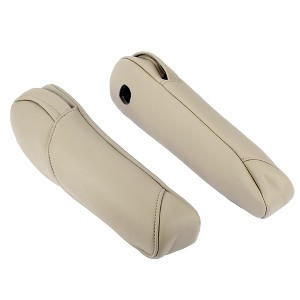 Unique Bargains Pair Microfiber Leather Car Front Seat Armrest Cover Beige for Honda CRV Beige - 1 of 4