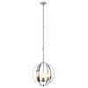 3-Light 18" Adjustable Industrial Globe Hanging Metal/Clear Glass Ceiling Pendant - Lalia Home - 2 of 4