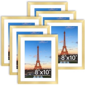 Attop 8x10 Picture Frame Bulk-6 Pack, Gold Picture Frames Collage Wall Decor, Wall & Tabletop Picture Frames, Photo Frame with HD Plexiglass - 1 of 4