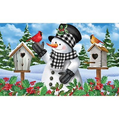 Briarwood Lane Snow Day Cardinals Winter Doormat Birdhouse Indoor / Outdoor  30 X 18 : Target