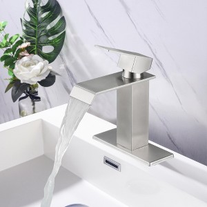 ChicFurnit Bathroom Sink Faucet Waterfall Design Single Handle for Modern Bathrooms, Silver, 10.4"*8.1"*3" - 1 of 4