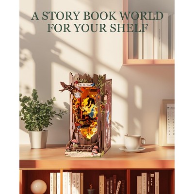 Детские куклы Etokfoks DIY Book Nook Kit Fall into Wonder Fairy Tale Theme 3D Wooden Puzzle Miniature House 1 Kit Bookshelf Decor for Adults Teens — фото 8