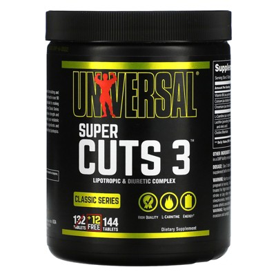 Universal Nutrition Classic Series, Super Cuts 3, Lipotropic & Diuretic Complex, 144 Tablets