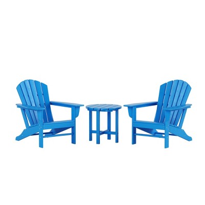 WestinTrends Dylan HDPE Outdoor Patio Adirondack Conversation Set (3-Piece)