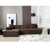 129.5'' Terrycloth L-Shaped Modular Sofa, Italian Minimalist Tofu Block Design, Left-Hand Facing, Free Installation with 2 Pillows - 3 of 4