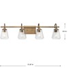 Progress Lighting Martenne Four-Light Vanity Light, Aged Bronze, Seeded Glass, Damp Rated - 2 of 3