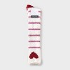 Women's Heart & Stripes 2pk Cozy Knee High Socks - Burgundy/Ivory/Tan 4-10 - 2 of 3
