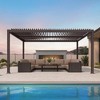 Purple Leaf Louvered Pergola with Retractable Roof, Adjustable Aluminum Hardtop Gazebo for Patio - 2 of 4