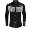 Clearlove Men’s Western Slim Fit Denim Shirt with Long Sleeves, Fringe Detailing, and Rose Embroidery - 2 of 4