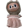 Doll Clothes Superstore Frilly Pink Dress with Flower-Trimmed Straw Hat for 17.5 cm Labubu Dolls - 3 of 4