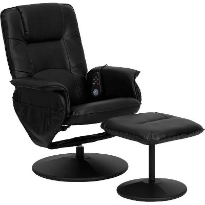 2pc Massaging Multi Position Recliner Set - Black - Riverstone Furniture Collection