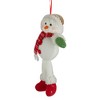 Northlight 13" Jolly Smiling Plush Snowman Hanging Christmas Ornament - 3 of 4