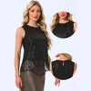 INSPIRE CHIC Women's Sequin Fringe Trim Sleeveless Round Neck Party Crop Top - 2 of 4