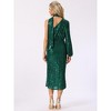Allegra K Women's Sequin One Shoulder Long Sleeve Sparkly Party Maxi Dress - 4 of 4