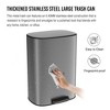 13 Gallon 50L Kitchen Foot Pedal Operated Soft Close Trash Can - Stainless Steel Ellipse Bustbin, Silver 2Feet H - 3 of 4