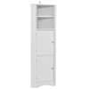 Tall Corner Bathroom Storage Cabinet with Adjustable Shelves & Doors, Freestanding Triangle Linen Tower - ModernLuxe - 4 of 4