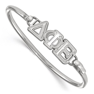 Black Bow Jewelry Sterling Silver Delta Phi Epsilon Greek Life Bangle Bracelet 7 Inch