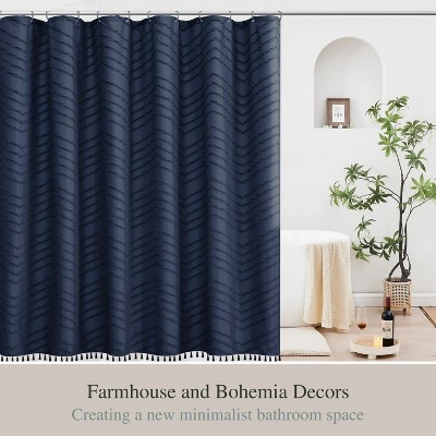LunaLulinlk Navy Blue Shower Curtains