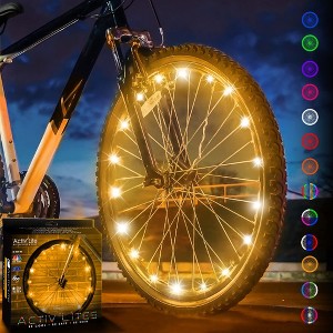 Activ Life Bike Wheel Lights, Fun Summer Accessories for Cool Beach Cruisers - 1 Tire Pack, Gold - 1 of 4
